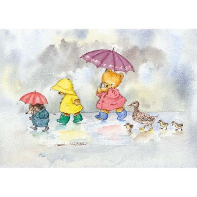 Jean Gilder - Rainy Day Walk' - Postcard